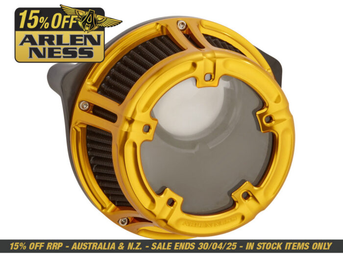 Method Clear Air Cleaner Kit - Gold. Fits Touring 2017-2024 & Softail 2018-2024