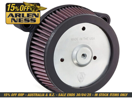 Stage 1 Big Sucker Air Cleaner Kit - Black. Fits Sportster 1988-2021 with EFI or CV Carburettor. Requires Round Air Cleaner Cover.