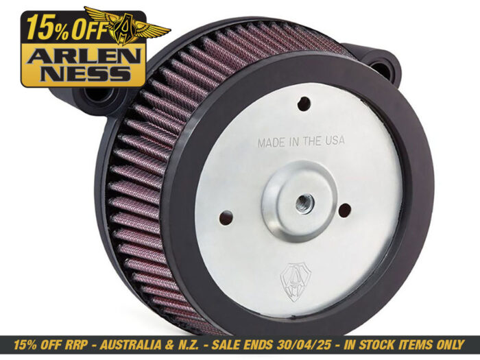 Stage 1 Big Sucker Air Cleaner Kit - Black. Fits Sportster 1988-2021 with EFI or CV Carburettor. Requires Round Air Cleaner Cover.