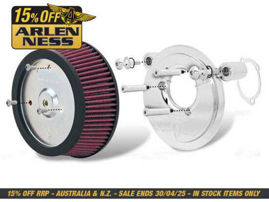 Stage 1 Big Sucker Air Cleaner Kit - Natural. Fits Sportster 1988-2021 with EFI or CV Carburettor. Requires Round Air Cleaner Cover.