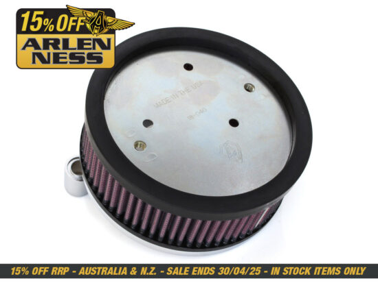 Stage 1 Big Sucker Air Cleaner Kit - Chrome. Fits Sportster 1988-2021 with EFI or CV Carburettor. Re-Uses Stock Oval 2 Bolt Cover.