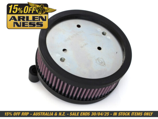 Stage 1 Big Sucker Air Cleaner Kit - Black. Fits Sportster 1988-2021 with EFI or CV Carburettor. Re-Uses Stock Oval 2 Bolt Cover.