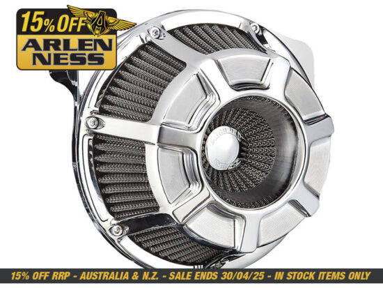 Beveled Air Cleaner Kit - Chrome. Fits Twin Cam 1999-2017 with CV Carb or Cable Operated Delphi EFI.