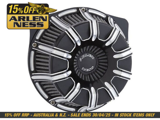 10-Gauge Air Cleaner Kit - Contrast Cut. Fits Twin Cam 1999-2017 with CV Carb or Cable Operated Delphi EFI.