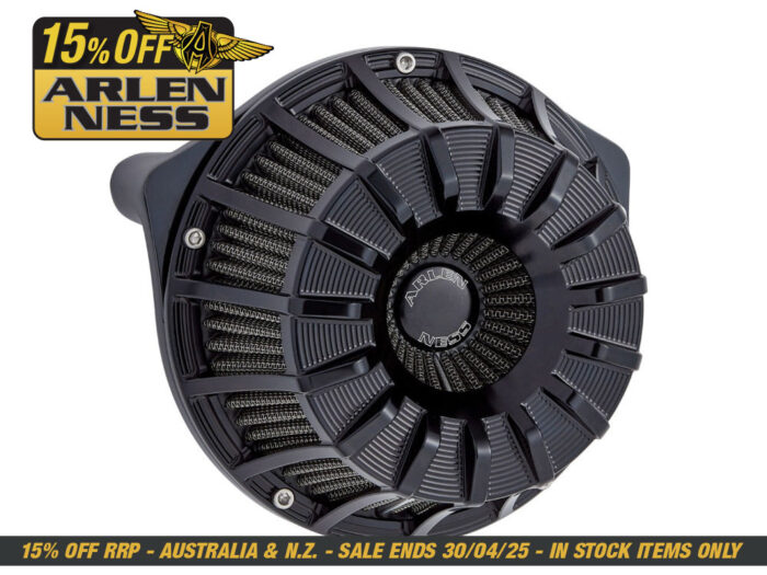 15-Spoke Air Cleaner Kit - Black. Fits Twin Cam 1999-2017 with CV Carb or Cable Operated Delphi EFI.