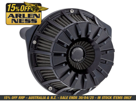 15-Spoke Air Cleaner Kit - Black. Fits Sportster 1988-2021.