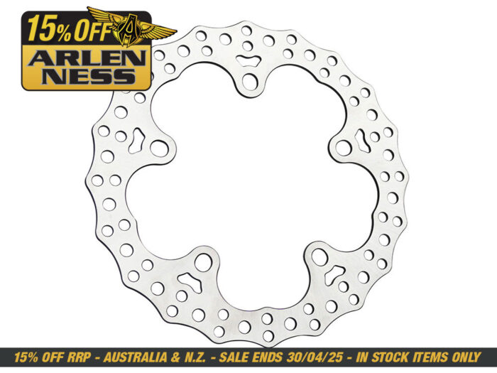 12.6in. Front Jagged Disc Rotor - Stainless Steel. Fits Touring 2024up with OEM Wheel and Spoke Mounted 320mm Rotors.