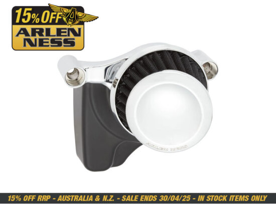 Mini 22° Air Cleaner Kit - Chrome. Fits Twin Cam 1999-2017 with CV Carb or Cable Operated Delphi EFI.
