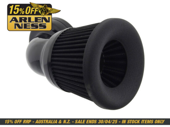 Velocity 90° Air Cleaner Kit - Black. Fits Twin Cam 1999-2017 with CV Carb or Cable Operated Delphi EFI.