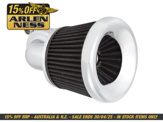 Velocity 90° Air Cleaner Kit - Chrome. Fits Twin Cam 1999-2017 with CV Carb or Cable Operated Delphi EFI.