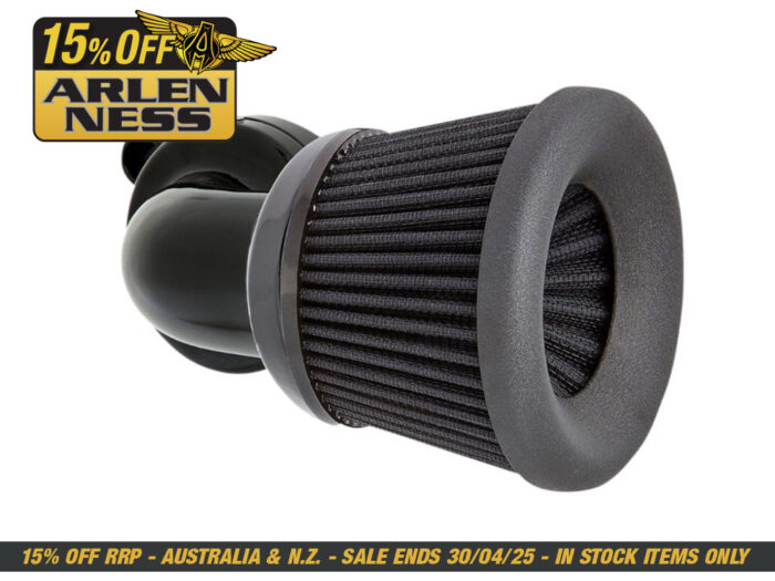 Velocity 90° Air Cleaner Kit - Black. Fits Sportster 1988-2021.