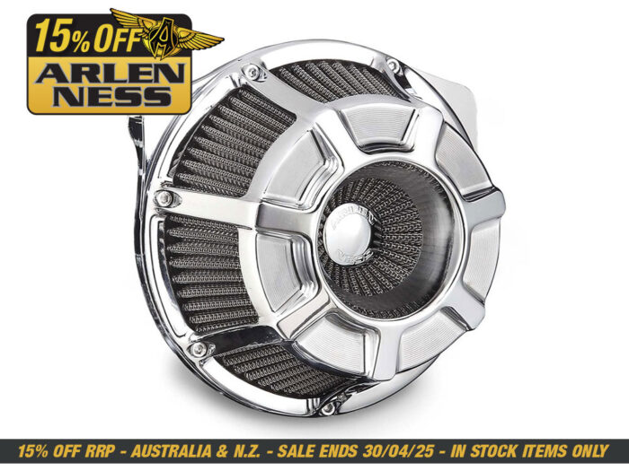 Beveled Air Cleaner Kit - Chrome. Fits CVO Touring 2023up, Street Glide & Road Glide 2024up, Touring 2025up & Softail 2025up