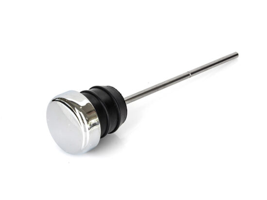 Oil Tank Dipstick - Chrome. Fits 4Spd Big Twin 1970-1986, Sportster 1970-1978, FXR 1982-1983 & FLT 1980-1986.