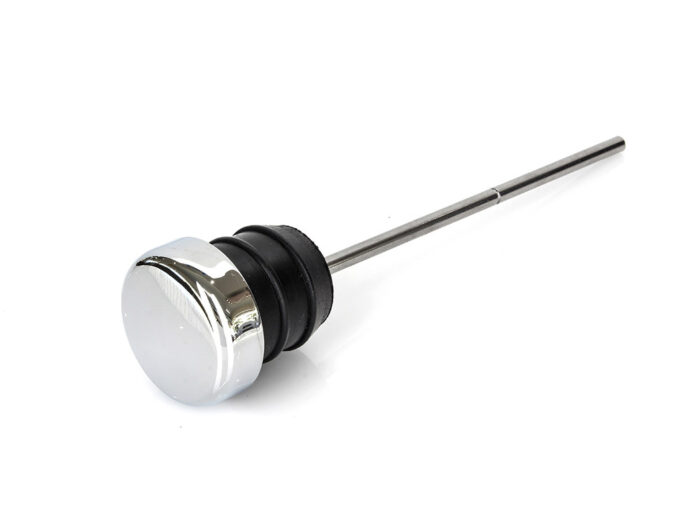 Oil Tank Dipstick - Chrome. Fits 4Spd Big Twin 1970-1986, Sportster 1970-1978, FXR 1982-1983 & FLT 1980-1986.