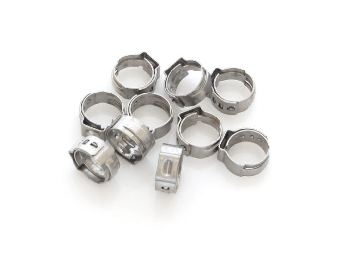 Stepless Ear Clamps - Pack of 10. Size range is 10.8 to 13.3 mm