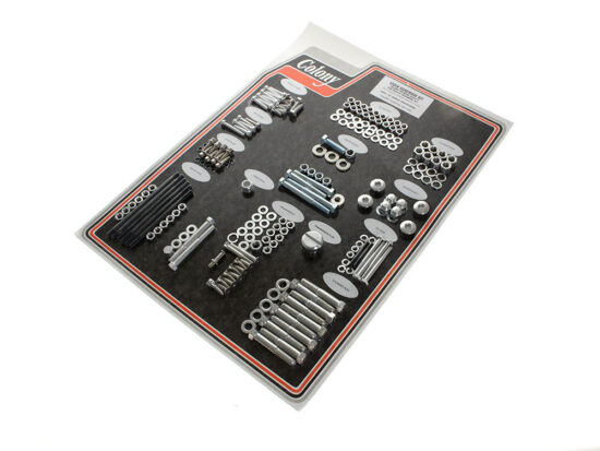 Complete Stock Hardware Kit - CAD Plated. Fits Big Twin 1970-1975 with Shovelhead  Engine