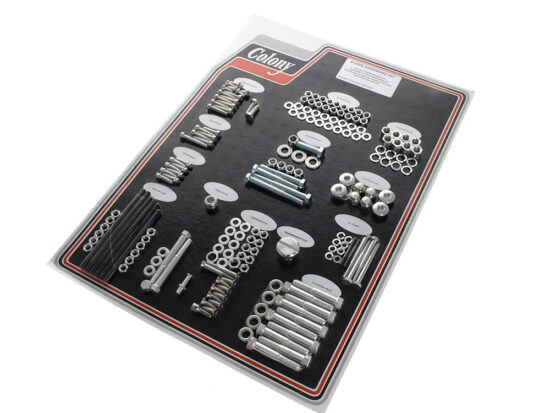 Complete Stock Hardware Kit - CAD Plated. Fits Big Twin 1976-1978 with Shovelhead  Engine