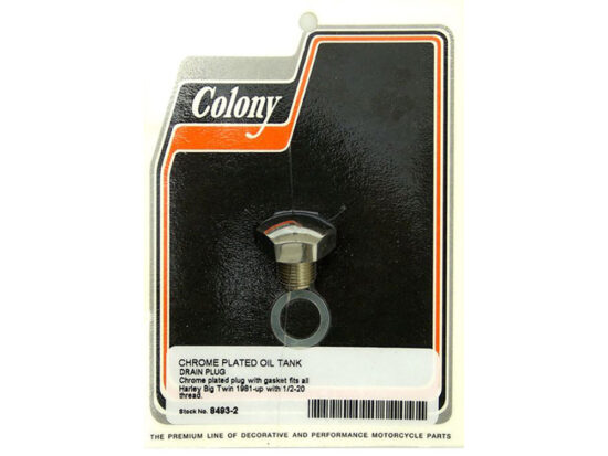 Drain Plug - Chrome. Fits Big Twins 1981up. </P><P>