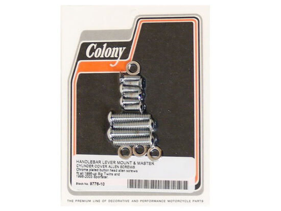 Handlebar Lever Bolts - Chrome. Fits Big Twin 1996up & Sportster 1996-2003.