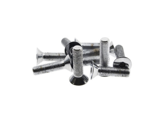 1/4-28 x 1in. UNF Flat Head Allen Bolts - Chrome. Pack 10.