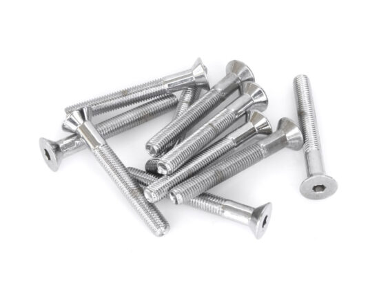 1/4-28 x 2in. UNF Flat Head Allen Bolt - Chrome. Pack 10.