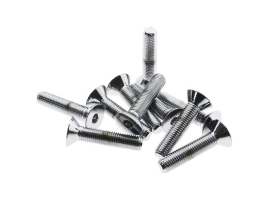 5/16-24 x 1-1/2in. UNF Flat Head Allen Bolts - Chrome. Pack 10.
