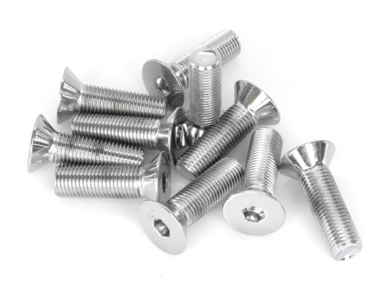 7/16-20 x 1-1/2in. UNF Flat Head Allen Bolt - Chrome. Pack 10.