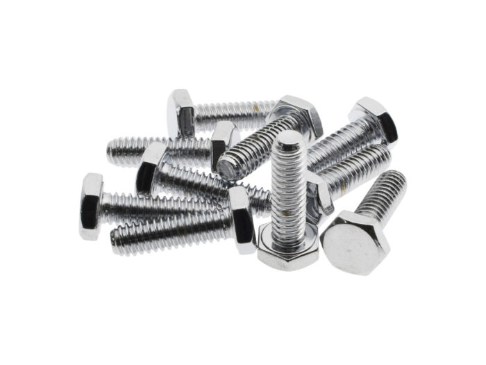 1/4-20 x 7/8in. UNC Hex Head Bolts - Chrome. Pack 10.