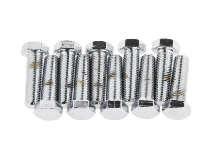 3/8-24 x 1-1/4in. UNF Hex Head Bolts - Chrome. Pack 10.