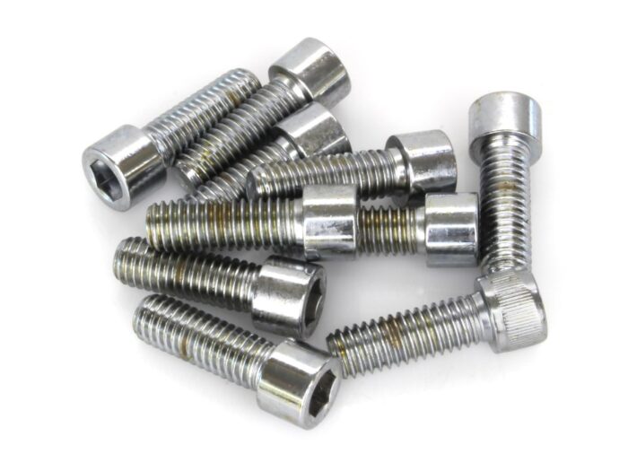 3/8-16 x 1-1/8in. UNC Polished Socket Head Allen Bolts - Chrome. Pack 10.