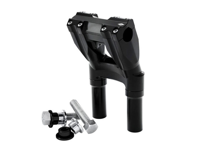 8in. Kickback x 1-1/8in. Clamp Isolated Riser Kit - Black. Fits Indian Cruiser 2022up.