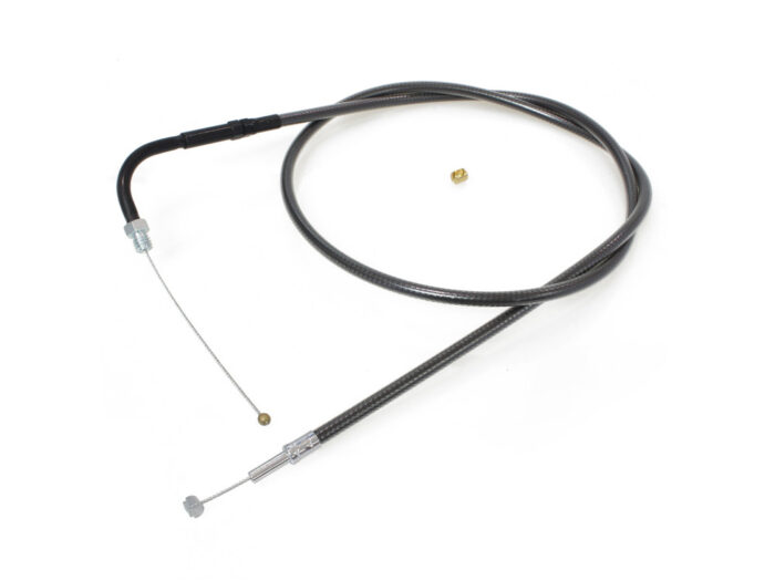 45-1/2in. Throttle Cable - Black Pearl. Fits Big Twin 1990-1995.