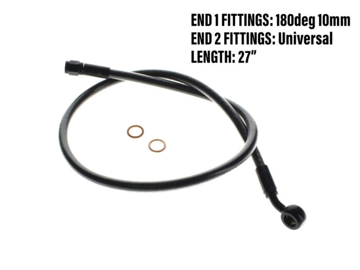 28in. Upper Front Brake Line with 10mm x 35 Degree Banjo - Black Pearl.</P><P>