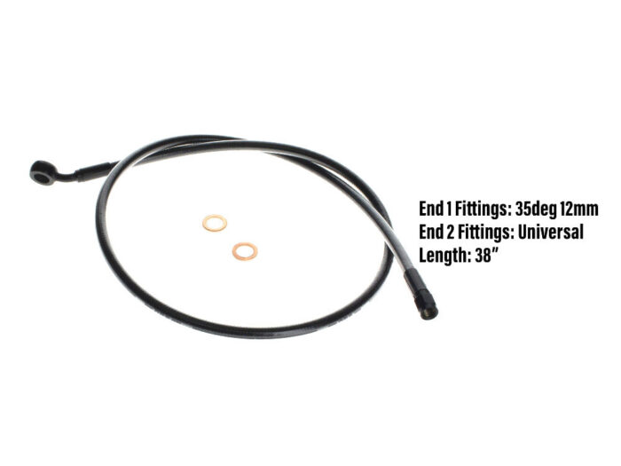 38in. Upper Front Brake Line with 7/16in. x 35 Degree Banjo - Black Pearl. </P><P>