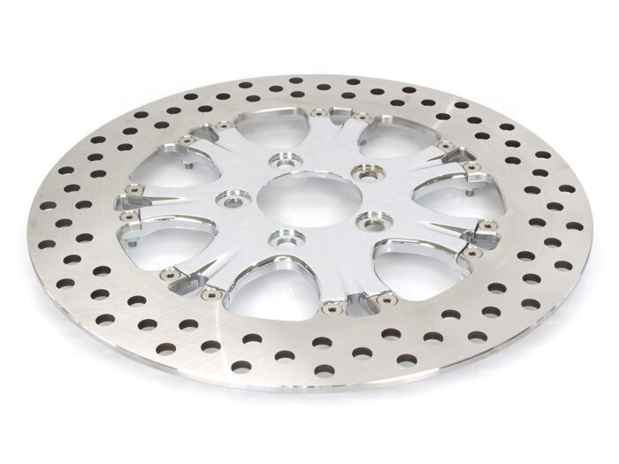 11.8in. Right Hand Rear Heathen & Paramount Disc Rotor - Chrome. Fits Touring 2008up.
