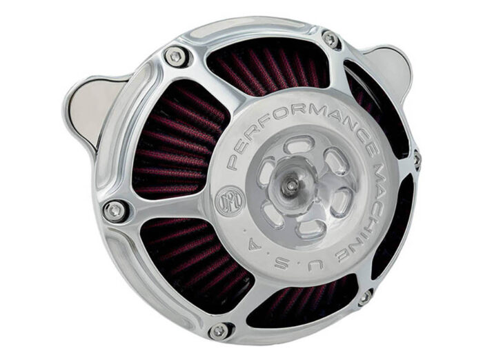 Max HP Air Cleaner Kit - Chrome. Fits Big Twin 1993-2017 with CV Carb or Cable Operated Delphi EFI