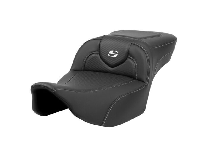 Extended Roadsofa CF Dual Seat with Carbon Fiber Weave. Fits CVO Touring 2023up & Street Glide & Road Glide 2024up
