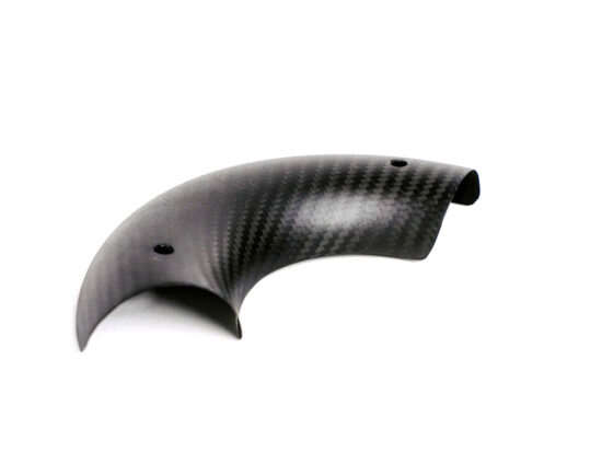 Curved Rear Heatshield - Carbon Fiber. Fits Sawicki Exhausts.