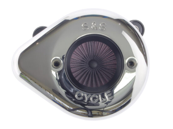 Air Stinger Stealth Air Cleaner Kit - Chrome Teardrop. Fits Big Twins 1993-2017 with CV Carb or Cable Operated Delphi EFI.