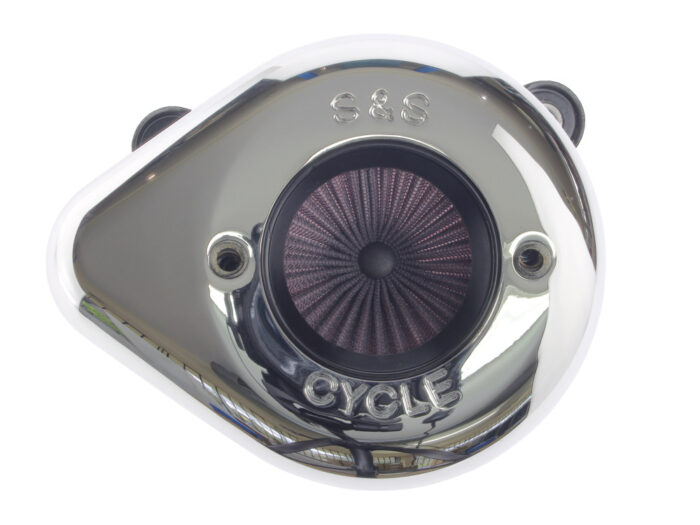 Air Stinger Stealth Air Cleaner Kit - Chrome Teardrop. Fits Big Twins 1993-2017 with CV Carb or Cable Operated Delphi EFI.
