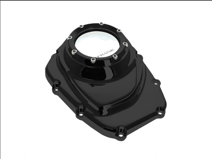 Assault Clear Cam Cover - Gloss Black. Fits Milwaukee 8 2018up.