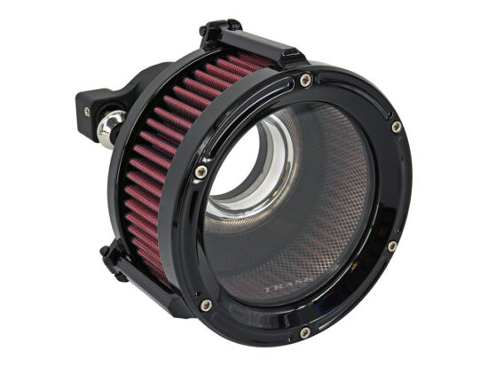 Assault Clear Air Cleaner Kit - Gloss Black. Fits Twin Cam 1999-2017 with CV Carb or Cable Operated Delphi EFI.