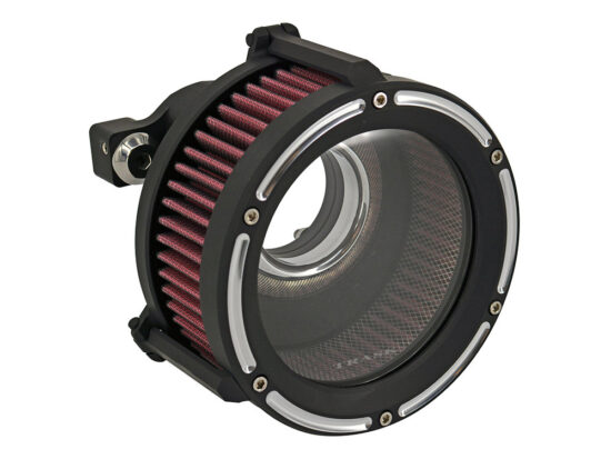 Assault Clear Air Cleaner Kit - Reverse Cut Black. Fits Twin Cam 1999-2017 with CV Carb or Cable Operated Delphi EFI.