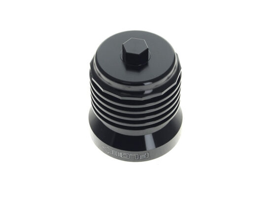 FLO Reusable Oil Filter - Black with Polished Fins. Fits Street 2015-2020, Indian 2014up, Victory 1999-2017 & Various Honda, Kawasaki, Triumph & Yamaha Models